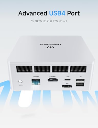 MINISFORUM DeskMini UM870 Slim Mini PC AMD Ryzen 7 8745H Barebone Version Small PC  HDMI/DP/USB4 Outputs  2 5G LAN  WiFi 6E  BT5  4xUSB Port AMD Radeon 780M Graphics Small Form Factor