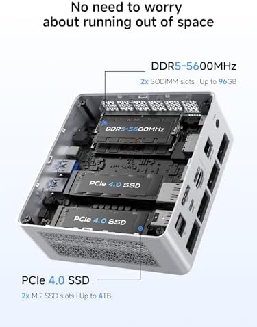 MINISFORUM M1 Pro 125H Mini PC Barebone  Intel Core Ultra 5 125H  14C/18T  Up to 4 5Ghz   Mini Computer HDMI2 1/DP1 4/2xUSB4 8K  Video Display  2 5G LAN  OCuLink Port  Dual Speaker/DMIC  WiFi 7  BT5 4