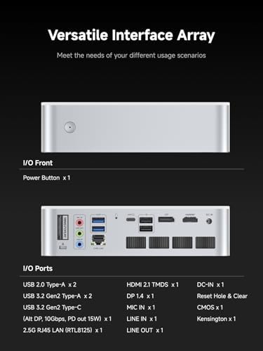 MINISFORUM M1 Pro 125H Mini PC Barebone  Intel Core Ultra 5 125H  14C/18T  Up to 4 5Ghz   Mini Computer HDMI2 1/DP1 4/2xUSB4 8K  Video Display  2 5G LAN  OCuLink Port  Dual Speaker/DMIC  WiFi 7  BT5 4
