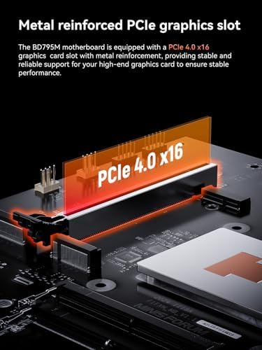 MINISFORUM Motherboard BD795i SE Mini ITX NAS Motherboard  AMD Ryzen 9 7945HX  16 C/32 T PCIe 5 0 x16 Slot  Dual PCIe4 0 M 2 Support  DDR5 8K Triple Output HDMI/DP/USB C   RJ45 2 5G  USB 3 2