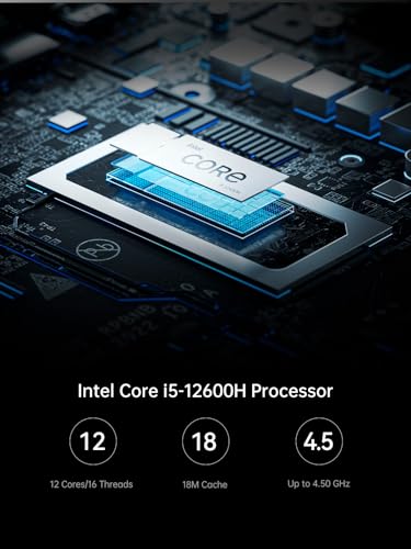 MINISFORUM NAB6 Lite Mini PC Intel Core i5 12600H 12C/16T  up to 4 5 GHz   16GB DDR4 512GB SSD  2xHDMI   2xUSB C 4K 60Hz Outputs  Dual 2 5G LAN  7xUSB Port  WiFi 6  BT5 2  1x2 5 in HDD Slot  Renewed 