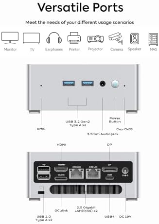 MINISFORUM NAB9 Plus Mini PC Intel Core i9 12900HK 14C/20T   32GB RAM 1TB SSD  HDMI DP USB4 PD  Video Outputs Mini Computers  OCuLink Port  2X 2 5G LAN Port Intel Iris Xe Graphics Desktop Computer