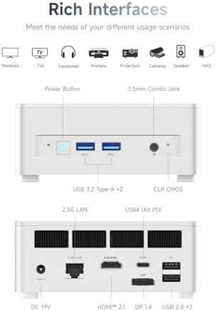 MINISFORUM NAB9 Plus Mini PC Intel Core i9 12900HK 14C/20T   32GB RAM 1TB SSD  HDMI DP USB4 PD  Video Outputs Mini Computers  OCuLink Port  2X 2 5G LAN Port Intel Iris Xe Graphics Desktop Computer