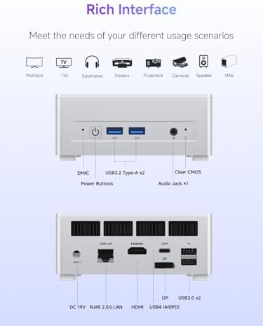 MINISFORUM NAB9 Plus Mini PC Intel Core i9 12900HK 14C/20T   32GB RAM 1TB SSD  HDMI DP USB4 PD  Video Outputs Mini Computers  OCuLink Port  2X 2 5G LAN Port Intel Iris Xe Graphics Desktop Computer