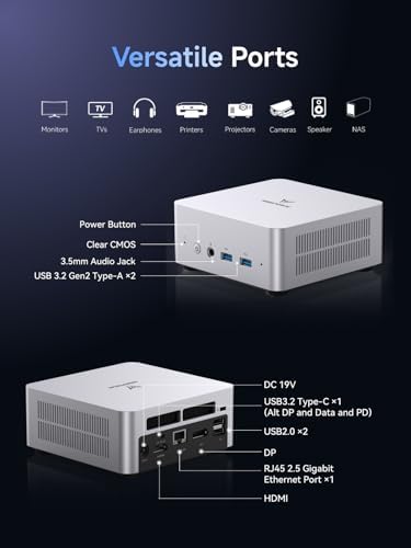 MINISFORUM NAB9 Plus Mini PC Intel Core i9 12900HK 14C/20T   32GB RAM 1TB SSD  HDMI DP USB4 PD  Video Outputs Mini Computers  OCuLink Port  2X 2 5G LAN Port Intel Iris Xe Graphics Desktop Computer