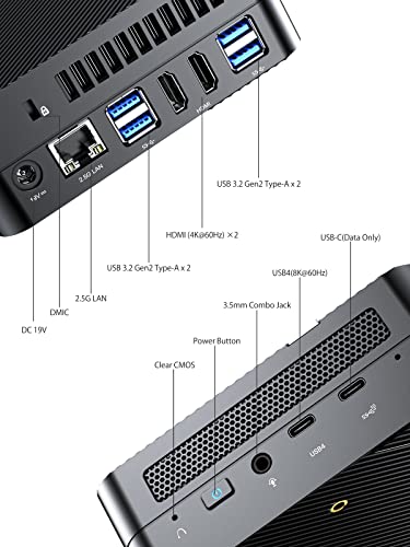 MINISFORUM UM690 Mini PC AMD Ryzen 9 6900HX Small PC  32G RAM   1TB PCIe SSD  2X HDMI 4K   1x USB4 8K  Triple Outputs  AMD Radeon 680M Graphics Small Form Factor  Renewed 