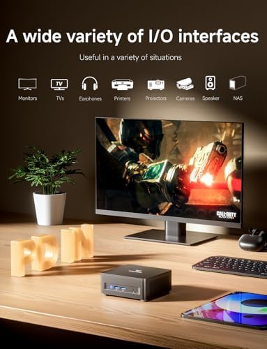 MINISFORUM UM760 Slim Mini PC  AMD Ryzen 5 7640HS Processor  6C/12T  Up to 5 0GHz   Mini Computers 16GB DDR5 RAM & 1TB SSD  HDMI2 1/USB4/DP1 4 Output  1X 2 5G LAN  4X USB Port  WiFi6E/BT5 3  Renewed