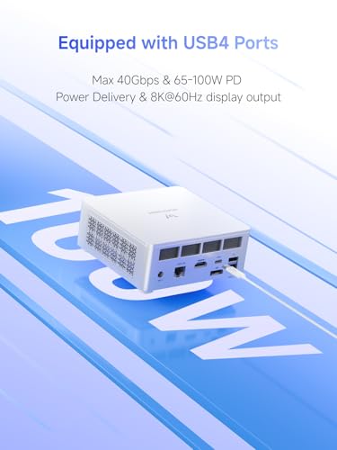MINISFORUM UM870 Slim Mini PC Barebone AMD Ryzen 7 8745H 8C/16T   Mini Desktop Computer Without RAM/SSD/OS  Radeon 780M Graphics  USB4/HDMI/DP Output  2 5G LAN  4xUSB Ports  WiFi 6E  BT5 3  Renewed