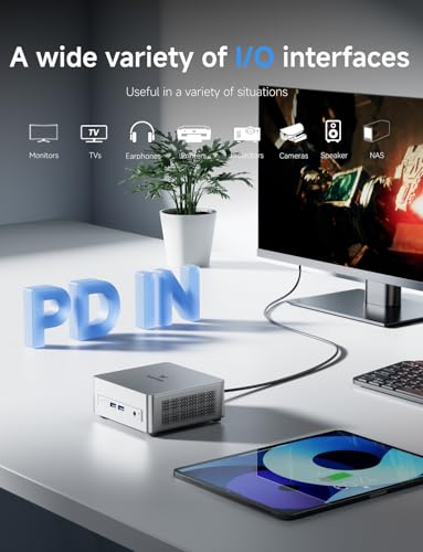 MINISFORUM UM870 Slim Mini PC AMD Ryzen 7 8745H 8C/16T Desktop Computer Barebone Without RAM/SSD/OS  HDMI/DP/USB4 8K 60Hz Output  1X2 5G RJ45 Port  4XUSB Port  Dual Band WiFi  AMD Radeon 780M Graphics
