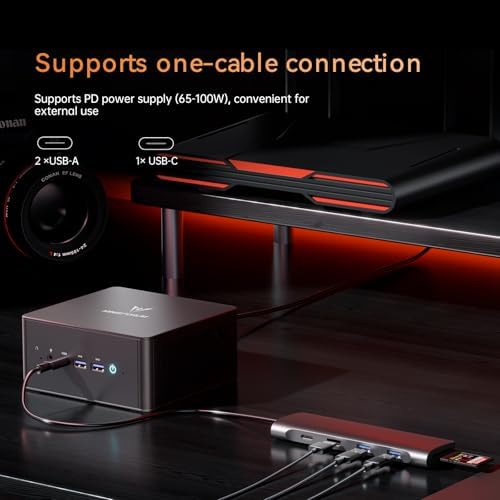 MINISFORUM UM890 Pro Mini PC AMD Ryzen 9 8945HS 8C/16T  up to 5 2GHz  Barebone  2xUSB4 PD 8K /1xHDMI/1xDP Four Outputs  2xLAN  4xUSB3 2  OCuLink  Wi Fi 6E  BT5 2  Radeon 780M Micro Computer  Renewed 