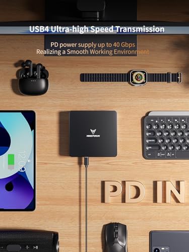 MINISFORUM UM890 Pro Mini PC AMD Ryzen 9 8945HS 8C/16T  up to 5 2GHz  32GB DDR5 1TB PCIe4 0 SSD  2xUSB4 PD 8K  1xHDMI 1xDP Four Outputs  2x RJ45  BT5 2 4xUSB3 2 AMD Radeon 780M Graphics Micro Computer