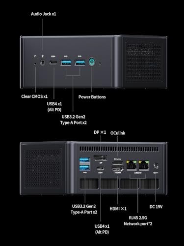 MINISFORUM UM890 Pro Mini PC AMD Ryzen 9 8945HS 8C/16T  up to 5 2GHz  32GB DDR5 1TB PCIe4 0 SSD  2xUSB4 PD 8K  1xHDMI 1xDP Four Outputs  2x RJ45  BT5 2 4xUSB3 2 AMD Radeon 780M Graphics Micro Computer