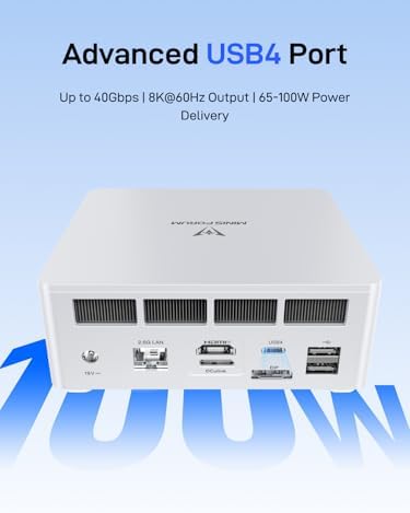 MINISFORUM UM890 Pro Mini PC AMD Ryzen 9 8945HS 8C/16T  up to 5 2GHz  32GB DDR5 1TB PCIe4 0 SSD  2xUSB4 PD 8K  1xHDMI 1xDP Four Outputs  2x RJ45  BT5 2 4xUSB3 2 AMD Radeon 780M Graphics Micro Computer