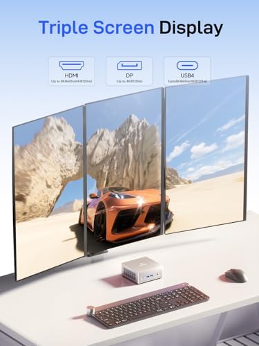 MINISFORUM UM890 Pro Mini PC AMD Ryzen 9 8945HS 8C/16T  up to 5 2GHz  32GB DDR5 1TB PCIe4 0 SSD  2xUSB4 PD 8K  1xHDMI 1xDP Four Outputs  2x RJ45  BT5 2 4xUSB3 2 AMD Radeon 780M Graphics Micro Computer