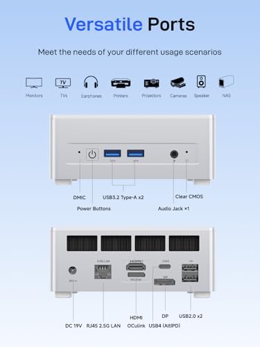 MINISFORUM UM890 Pro Mini PC AMD Ryzen 9 8945HS 8C/16T  up to 5 2GHz  32GB DDR5 1TB PCIe4 0 SSD  2xUSB4 PD 8K  1xHDMI 1xDP Four Outputs  2x RJ45  BT5 2 4xUSB3 2 AMD Radeon 780M Graphics Micro Computer