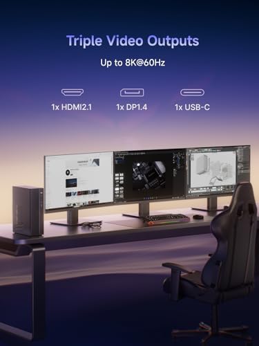 MINISFORUM UM890 Pro Mini PC AMD Ryzen 9 8945HS 8C/16T  up to 5 2GHz  32GB DDR5 1TB PCIe4 0 SSD  2xUSB4 PD 8K  1xHDMI 1xDP Four Outputs  2x RJ45  BT5 2 4xUSB3 2 AMD Radeon 780M Graphics Micro Computer