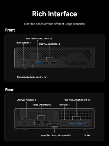 MINISFORUM X1 Lite 255 Mini PC Barebone AMD Ryzen 7 255  8C/16T  up to 4 9 GHz   Mini Computer AMD Radeon 780M Dual DDR5 RAM  M 2 SSD HDMI/DP/USB4 4K Video Output  5 x USB  2 5G LAN  Wi Fi 6e/BT5 2