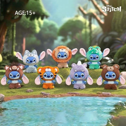 MINISO Disney Stitch Wild Animal Series Vinyl Surprise Box Figure Model Random Design Blind Box Toy Collectible Toy for Home Decor Birthday Gift  Random One Figure 