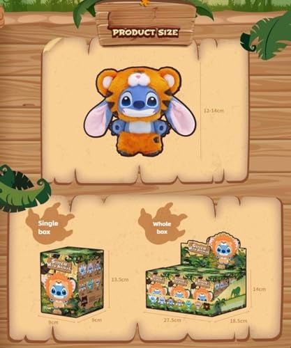 MINISO Disney Stitch Wild Animal Series Vinyl Surprise Box Figure Model Random Design Blind Box Toy Collectible Toy for Home Decor Birthday Gift  Random One Figure 
