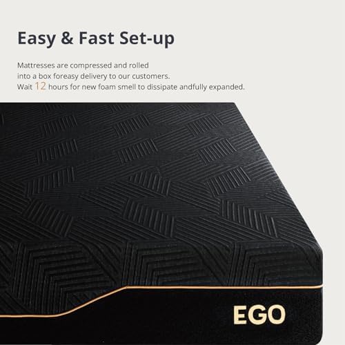 MLILY EGOHOME 14 Inch Queen Memory Foam Mattress for Back Pain  Cooling Copper Gel Bed in a Box  Foam Made in USA  CertiPUR US Certified  Therapeutic Medium Firm  60x80x14 Black