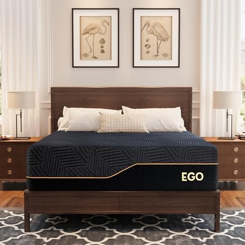MLILY EGOHOME 14 Inch Queen Memory Foam Mattress for Back Pain  Cooling Copper Gel Bed in a Box  Foam Made in USA  CertiPUR US Certified  Therapeutic Medium Firm  60x80x14 Black