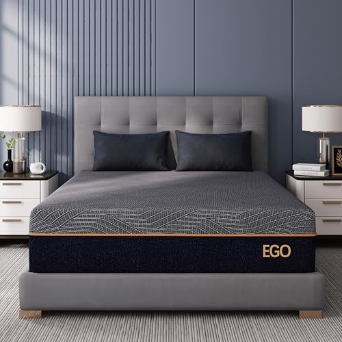 MLILY EGOHOME 14 Inch Queen Memory Foam Mattress for Back Pain  Cooling Copper Gel Bed in a Box  Foam Made in USA  CertiPUR US Certified  Therapeutic Medium Firm  60x80x14 Black