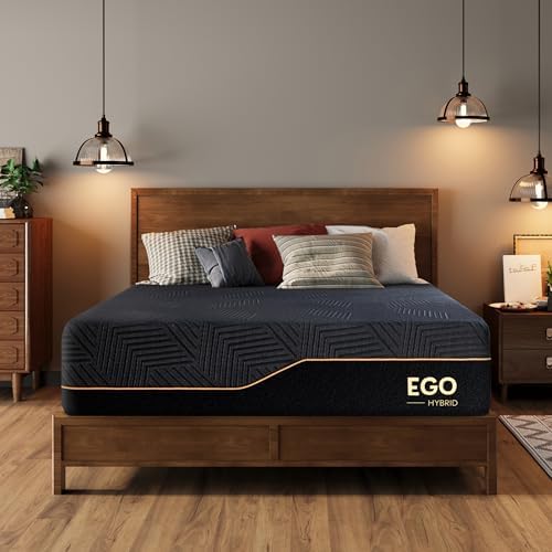 MLILY EGOHOME 14 Inch Queen Memory Foam Mattress for Back Pain  Cooling Copper Gel Bed in a Box  Foam Made in USA  CertiPUR US Certified  Therapeutic Medium Firm  60x80x14 Black