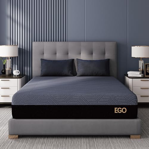 MLILY EGOHOME 14 Inch Queen Memory Foam Mattress for Back Pain  Cooling Copper Gel Bed in a Box  Foam Made in USA  CertiPUR US Certified  Therapeutic Medium Firm  60x80x14 Black