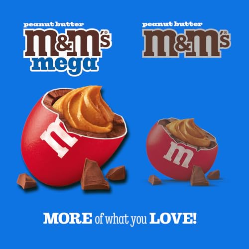 M&MS Mega Peanut Butter Chocolate Candy  Sharing Size  8 6 Oz Resealable Bag