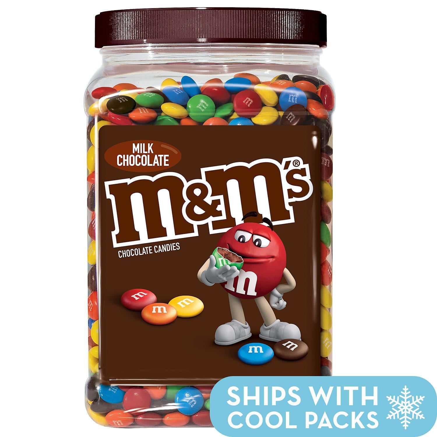 M&M s Milk Chocolate Plastic Jar  Pantry Size  62 oz