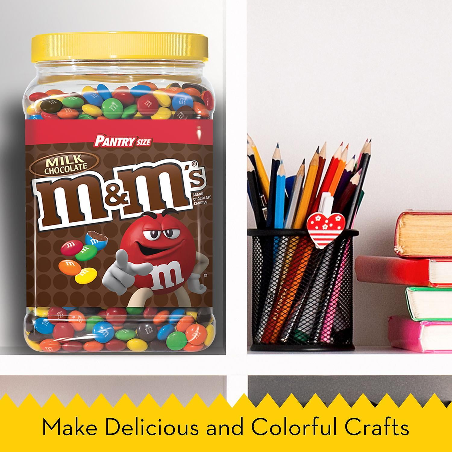 M&M s Milk Chocolate Plastic Jar  Pantry Size  62 oz