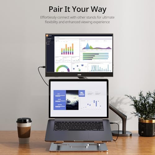 MNN Portable Monitor 15 6inch FHD 1080P USB C HDMI Gaming Ultra Slim IPS Display w/Smart Cover & Speakers HDR Plug&Play  External Monitor for Laptop PC Phone Mac  15 6 1080P 