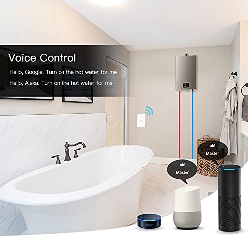 MOES 2 4GHz WiFi Wall Touch Smart Switch Neutral Wire Required  3 Way Multi Control  Glass Panel Light Switch Work with Smart Life/Tuya App  RF433 Remote Control  Alexa and Google Home White 1 Gang