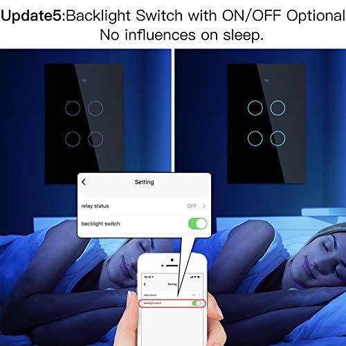 MOES 2 4GHz WiFi Wall Touch Smart Switch Neutral Wire Required  3 Way Multi Control  Glass Panel Light Switch Work with Smart Life/Tuya App  RF433 Remote Control  Alexa and Google Home White 1 Gang