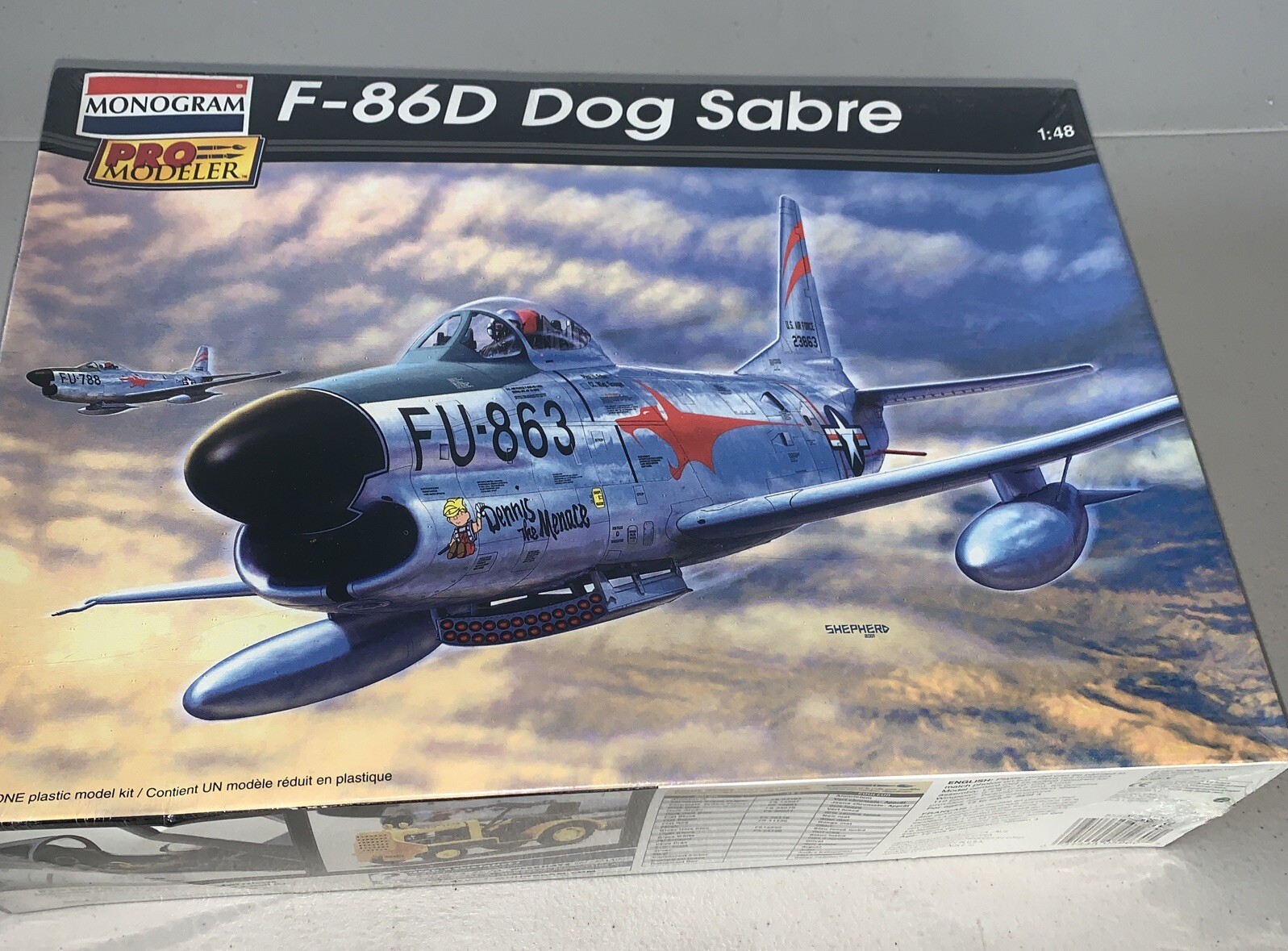 MONOGRAM F 86D Dog Sabre 1/48th Scale Plastic Model Kit Sealed 85 5960