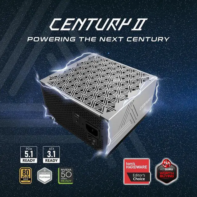 MONTECH CENTURY II   1200W High End ATX Gaming Power Supply   80 Plus Gold & Cybenetics Platinum   Fully Modular    ATX 3 1 & PCIe 5 1 Ready with 12V 2x6 Cable   10 Years Warranty