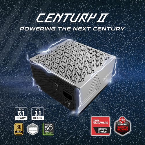 MONTECH Century II   850W High End ATX Gaming Power Supply   80 Plus Gold & Cybenetics Platinum   Fully Modular   ATX 3 1 & PCIe 5 1 Ready with 12V 2x6 Cable   10 Years Warranty
