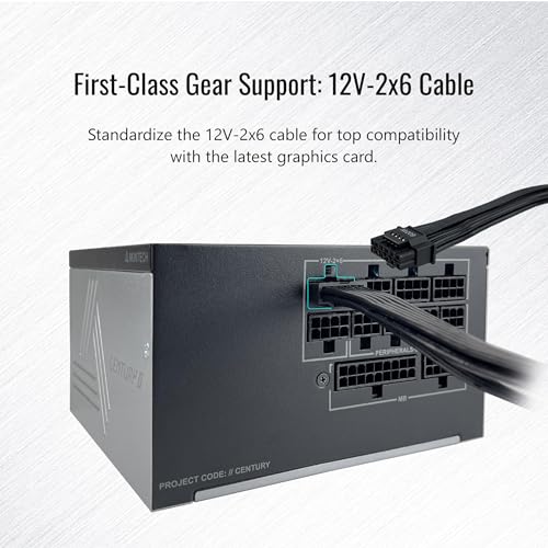 MONTECH Century II - Fuente de alimentación para juegos ATX de gama alta de 850 W - 80 Plus Gold & Cybenetics Platinum - Totalmente modular - Listo para ATX 3.1 y PCIe 5.1 con cable de 12 V-2x6