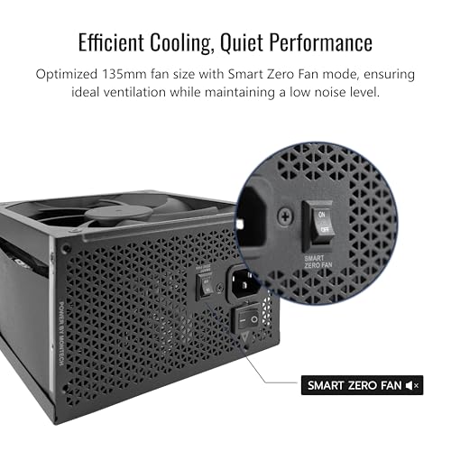 MONTECH Century II - Fuente de alimentación para juegos ATX de gama alta de 850 W - 80 Plus Gold & Cybenetics Platinum - Totalmente modular - Listo para ATX 3.1 y PCIe 5.1 con cable de 12 V-2x6