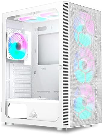 MONTECH XR B  ATX Mid Tower PC Gaming Case  3x120mm ARGB PWM Fans Pre Installed  Full View Dual Tempered Glass Panel  Wood Grain Design I/O Interface  4090 GPUs  360mm Radiator Support  Black