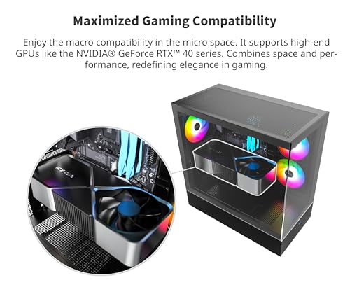 MONTECH XR  ATX Mid Tower PC Gaming Case  3 x 120mm ARGB PWM Fans Pre Installed  Full View Dual Tempered Glass Panel  Wood Grain Design I/O Interface  Support 4090 GPUs  360mm Radiator Support  Black