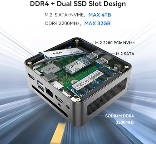 MOREFINE Mini PC  13th Twin Lake N150  up to 3 6GHz   16GB DDR4 1TB PCIe NVMe SSD  Desktop Computers Support 4K Dual HDMI Display/WiFi6/BT5 2/USB3 2/2 5G LAN/WOL Home/Office