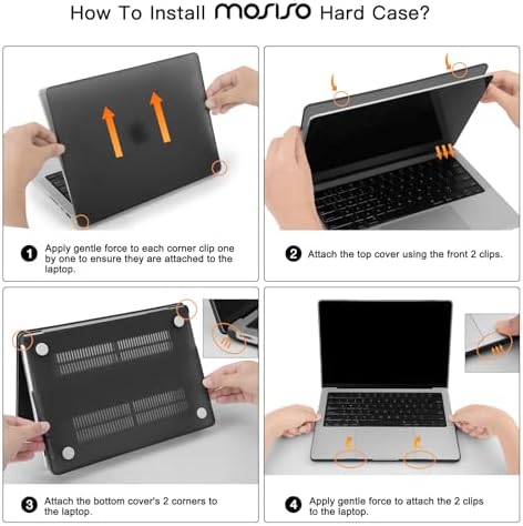 MOSISO Compatible with MacBook Pro 14 inch Case 2026 2025 2024 2023 2022 2021 M5 M4 M3 M2 M1 A3434 A3112 A3185 A3401 A2918 A2992 A2779 A2442 Hard Case&Keyboard Cover&Screen Film&Pouch  Transparent