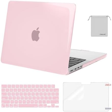 MOSISO Compatible with MacBook Pro 14 inch Case 2026 2025 2024 2023 2022 2021 M5 M4 M3 M2 M1 A3434 A3112 A3185 A3401 A2918 A2992 A2779 A2442 Hard Case&Keyboard Cover&Screen Film&Pouch  Transparent