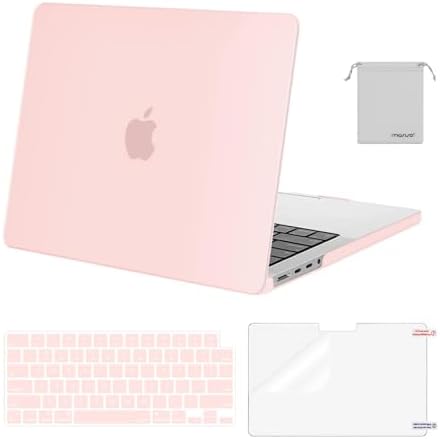 MOSISO Compatible with MacBook Pro 14 inch Case 2026 2025 2024 2023 2022 2021 M5 M4 M3 M2 M1 A3434 A3112 A3185 A3401 A2918 A2992 A2779 A2442 Hard Case&Keyboard Cover&Screen Film&Pouch  Transparent