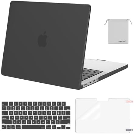 MOSISO Compatible with MacBook Pro 14 inch Case 2026 2025 2024 2023 2022 2021 M5 M4 M3 M2 M1 A3434 A3112 A3185 A3401 A2918 A2992 A2779 A2442 Hard Case&Keyboard Cover&Screen Film&Pouch  Transparent