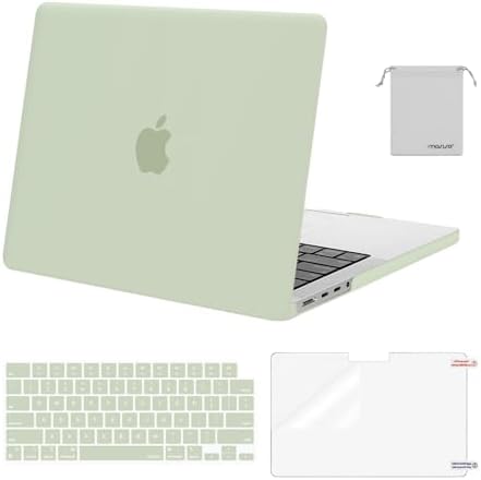 MOSISO Compatible with MacBook Pro 14 inch Case 2026 2025 2024 2023 2022 2021 M5 M4 M3 M2 M1 A3434 A3112 A3185 A3401 A2918 A2992 A2779 A2442 Hard Case&Keyboard Cover&Screen Film&Pouch  Transparent