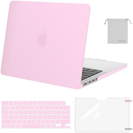 MOSISO Compatible with MacBook Pro 14 inch Case 2026 2025 2024 2023 2022 2021 M5 M4 M3 M2 M1 A3434 A3112 A3185 A3401 A2918 A2992 A2779 A2442 Hard Case&Keyboard Cover&Screen Film&Pouch  Transparent