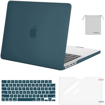 MOSISO Compatible with MacBook Pro 14 inch Case 2026 2025 2024 2023 2022 2021 M5 M4 M3 M2 M1 A3434 A3112 A3185 A3401 A2918 A2992 A2779 A2442 Hard Case&Keyboard Cover&Screen Film&Pouch  Transparent