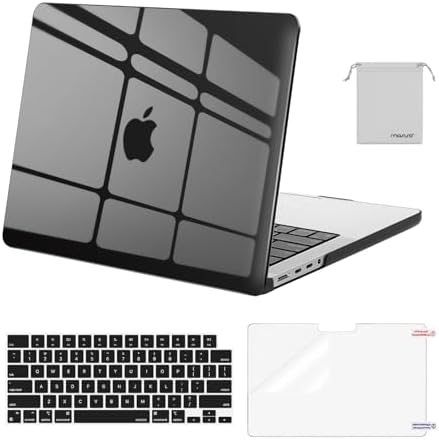 MOSISO Compatible with MacBook Pro 14 inch Case 2026 2025 2024 2023 2022 2021 M5 M4 M3 M2 M1 A3434 A3112 A3185 A3401 A2918 A2992 A2779 A2442 Hard Case&Keyboard Cover&Screen Film&Pouch  Transparent